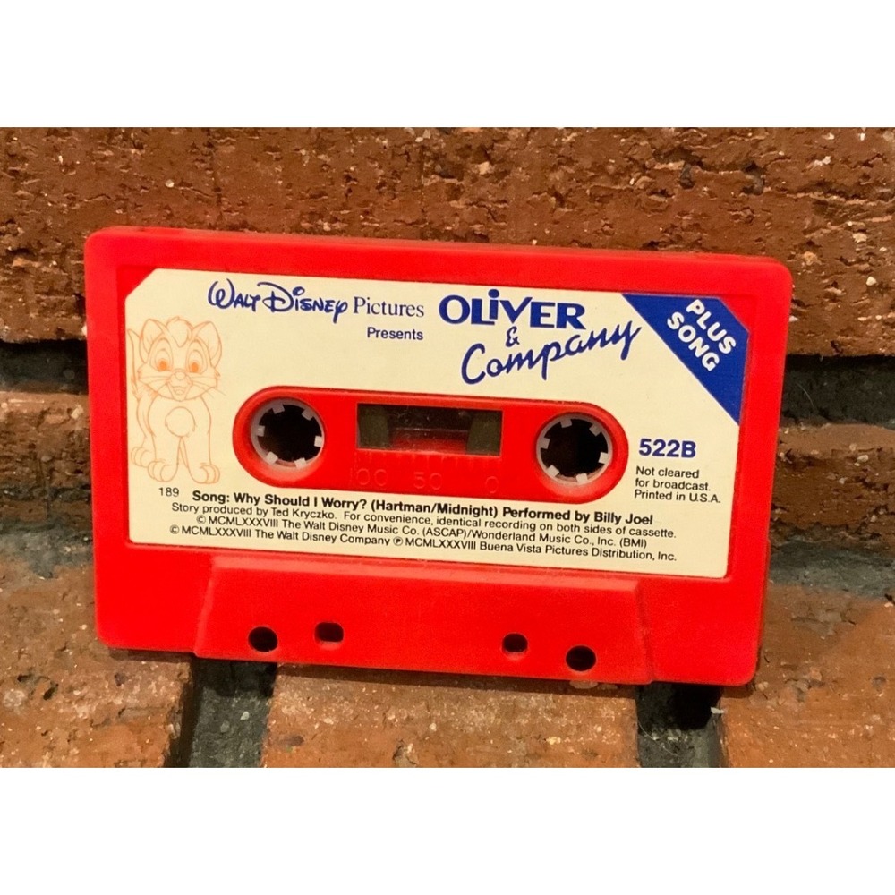 Walt Disney Oliver & Company Why Should I Worry Billy Joel Red Cassette 522B